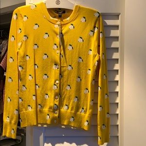 J.Crew lemon-print cardigan sweater